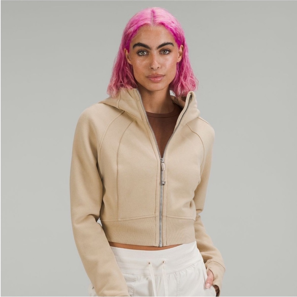 NWT Scuba Full Zip Crop Hoodie TRENCH